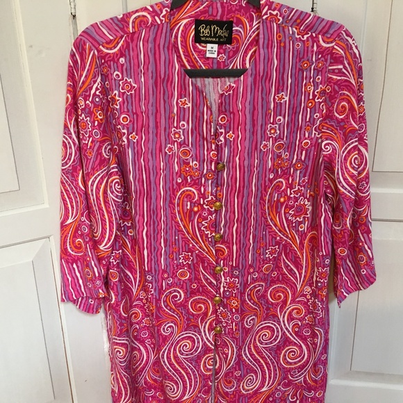 ❤️ Bob Mackie Wearable Art Paisley Floral Tunic - Picture 2 of 8